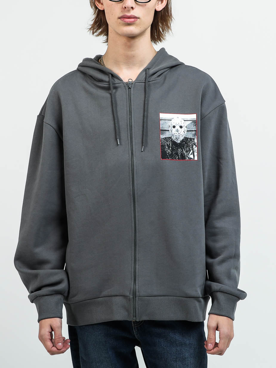 Girls' Zip-Up Fleece Hoodie Sweatshirt - Cat & Jack™ Charcoal Gray L