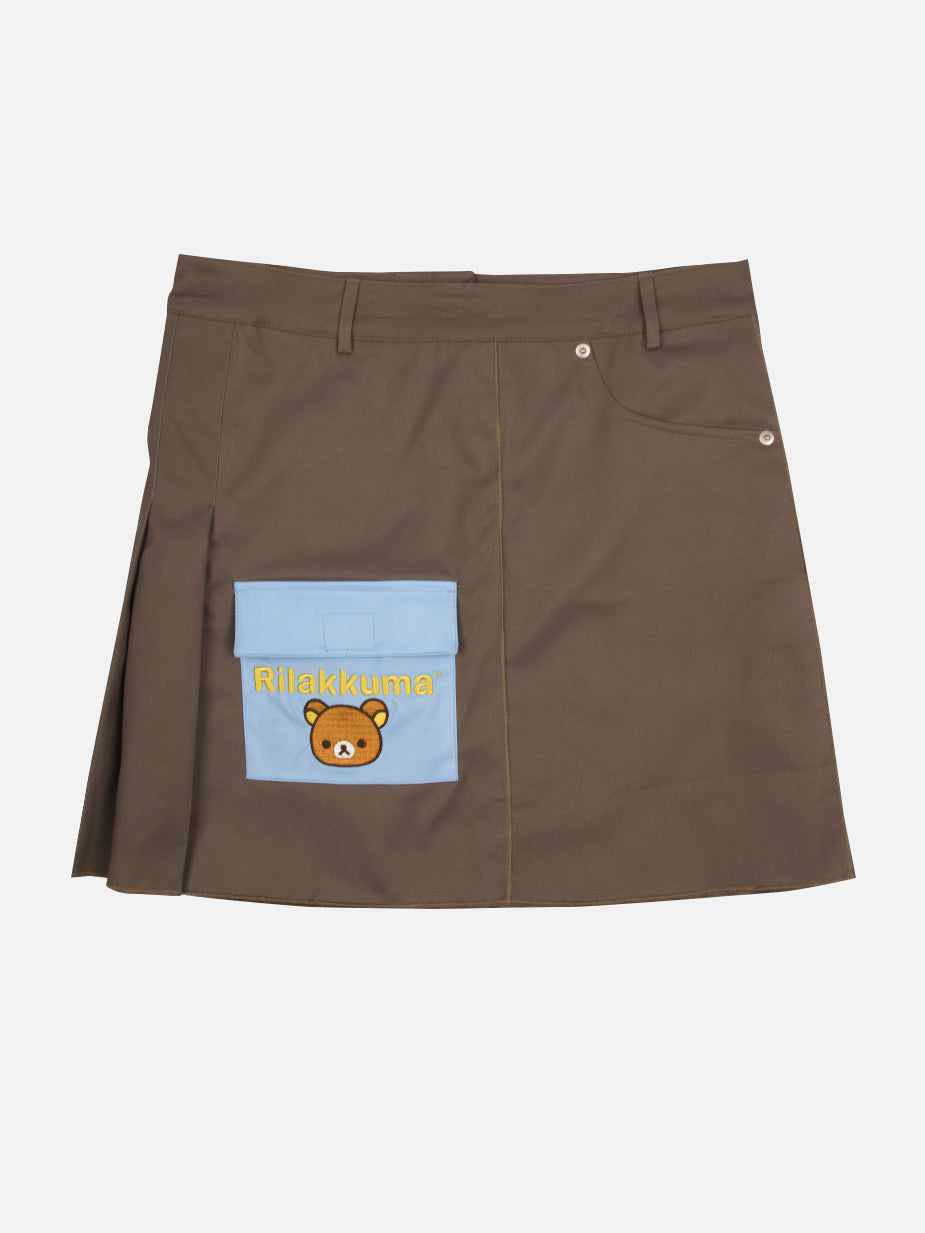 Rilakkuma Face Pleated Back Mini Skirt | Official Apparel