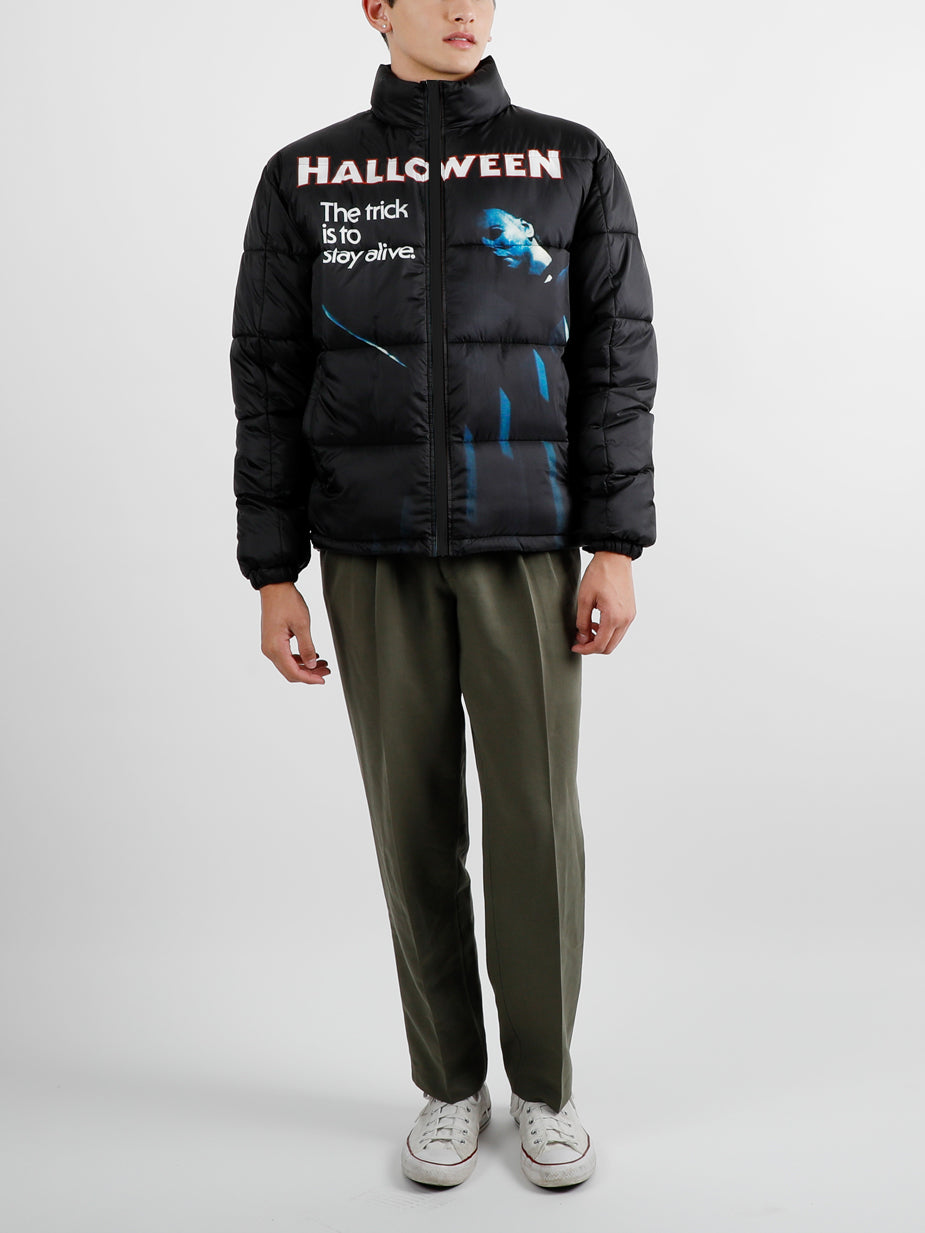 Halloween The Trick Is To Stay Alive Puffer Jacket – DUMBGOOD