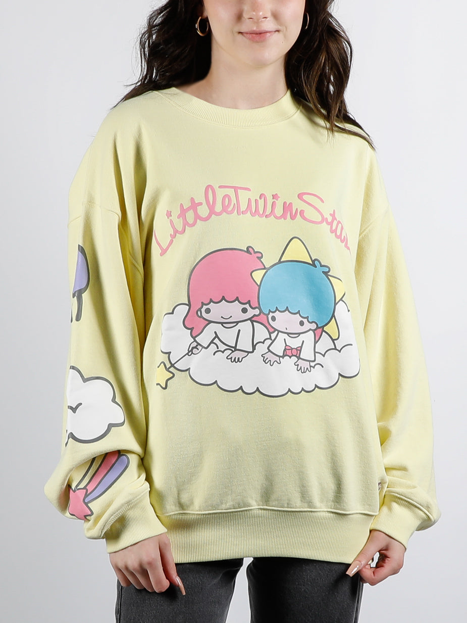 Sanrio & Neck Official Apparel Crew Puff | Twin Stars Sweatshirt Accessories DUMBGOOD | Little Print – Dumbgood™