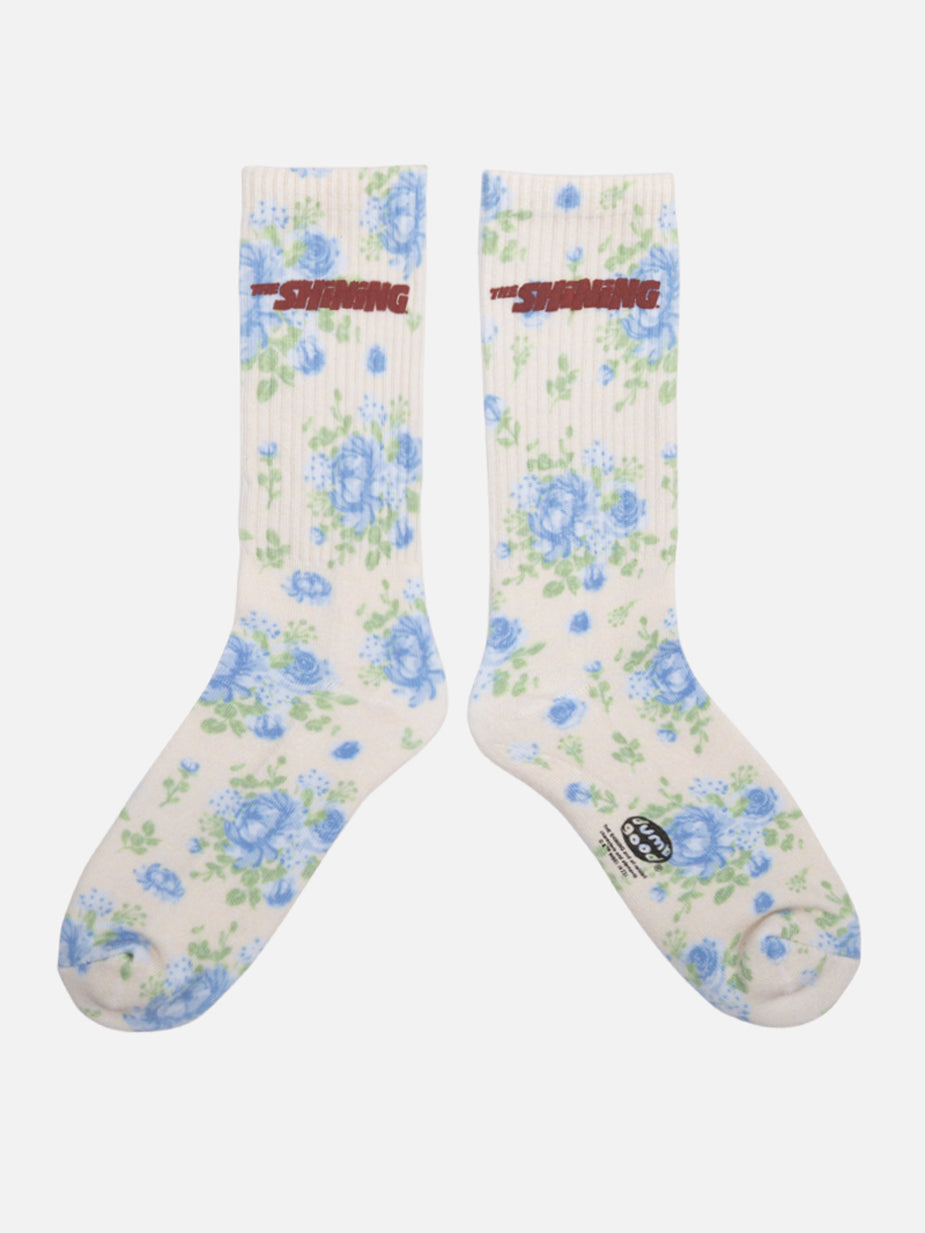 Twin Floral Wallpaper Crew Socks