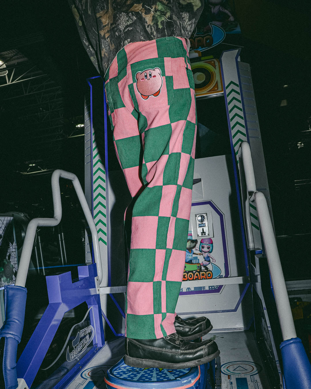 Kirby Green & Pink Checkered Corduroy Pants