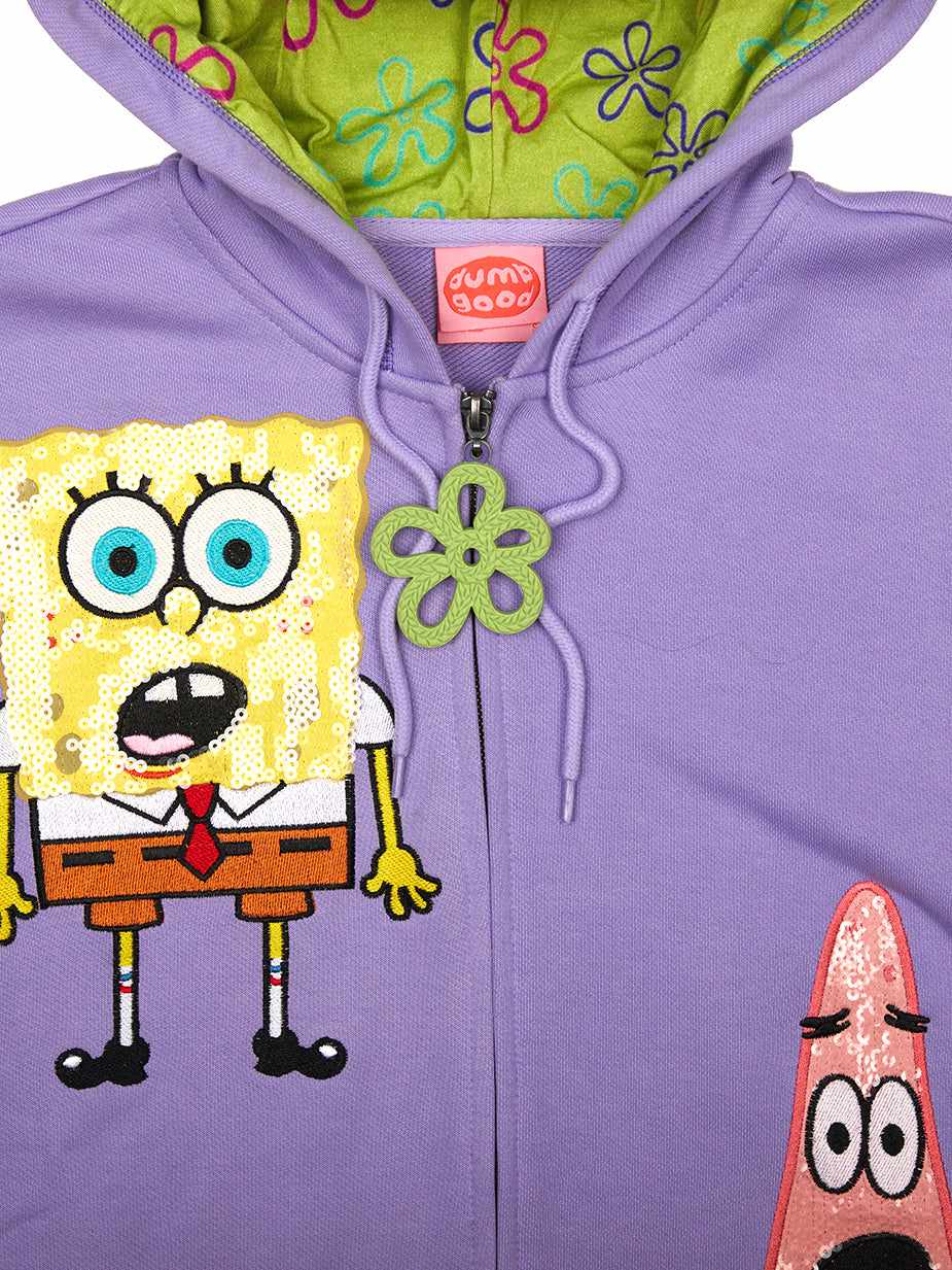 Spongebob Squarepants Best Friends Purple Zip-Up Hoodie | Official Apparel  & Accessories | Dumbgood™ – DUMBGOOD