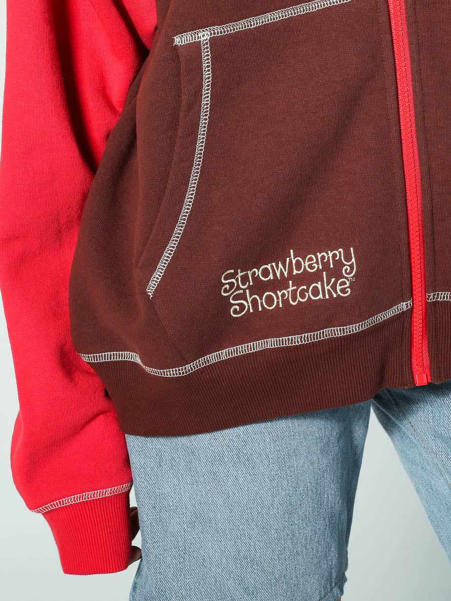 Strawberry Shortcake Colorblock Glitter Print Hoodie Strawberry Shortcake Colorblock Glitter Print Hoodie