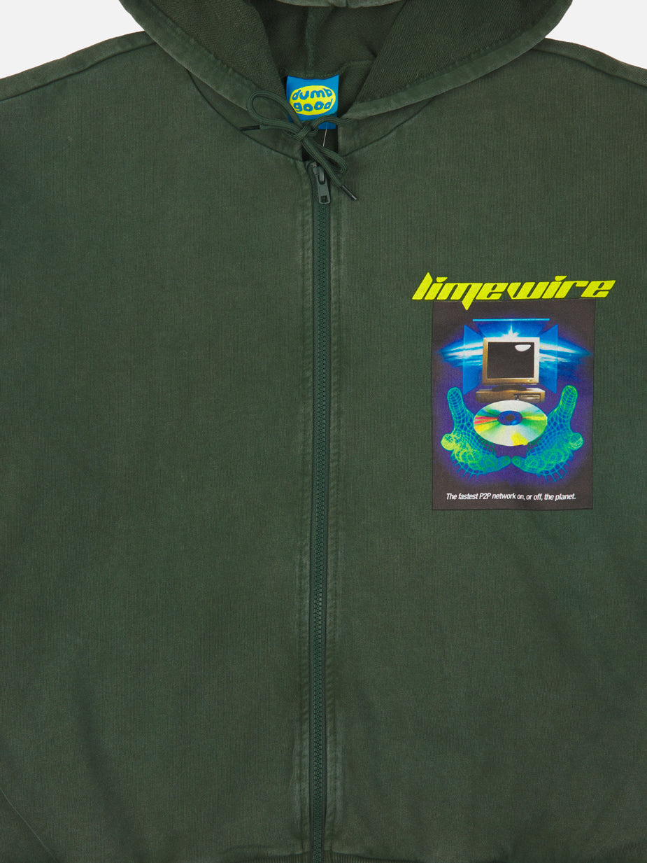 Disc Burning Green Zip Up Hoodie