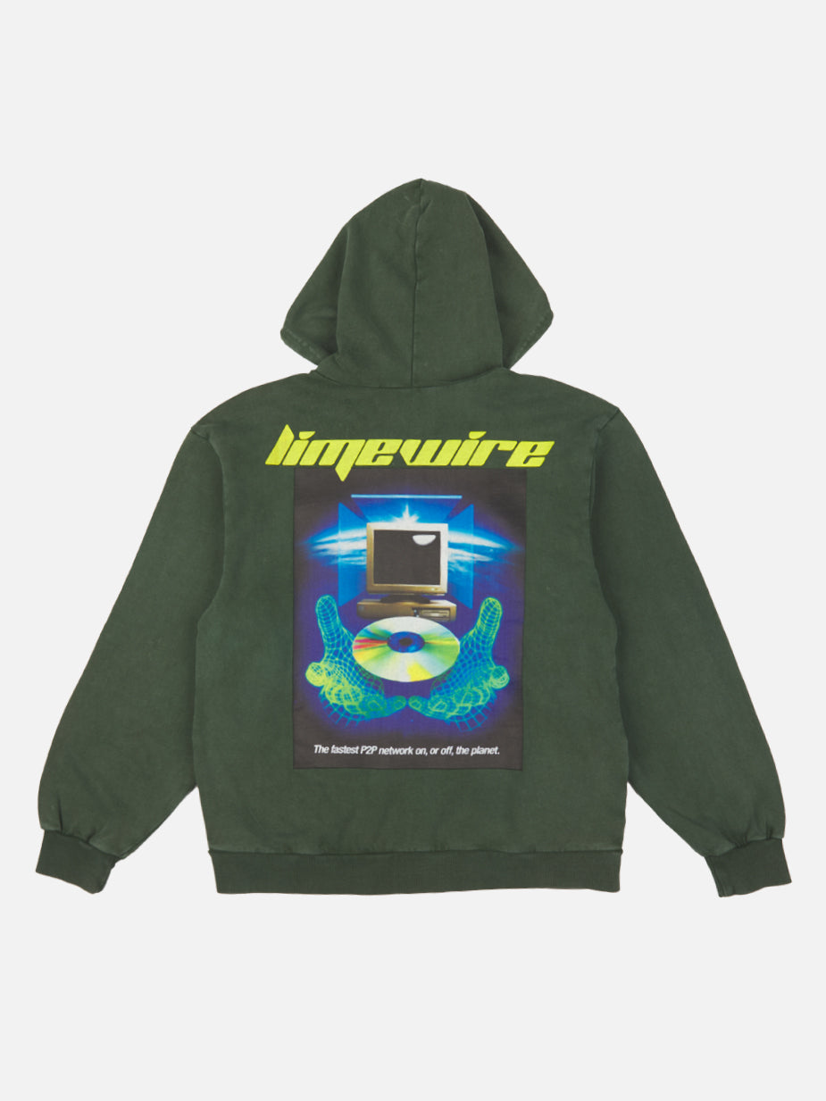 Disc Burning Green Zip Up Hoodie