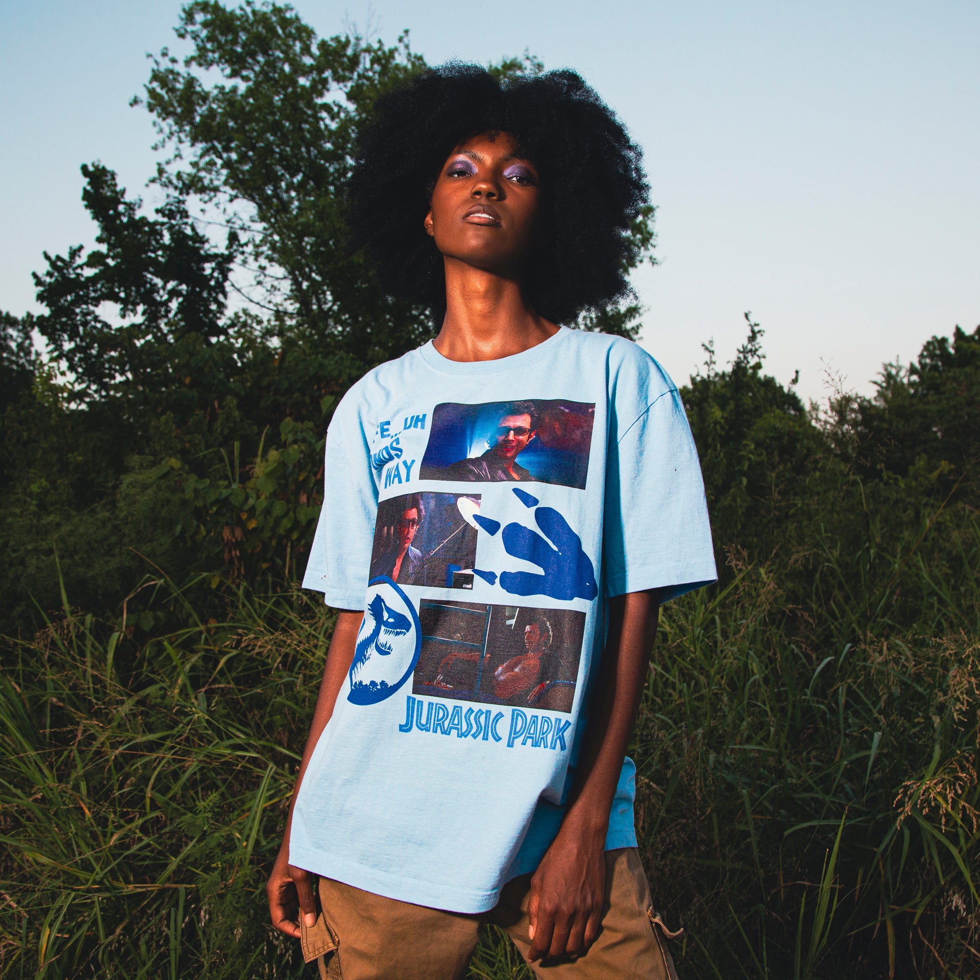 Dr. Malcom Collage Sky Blue Tee