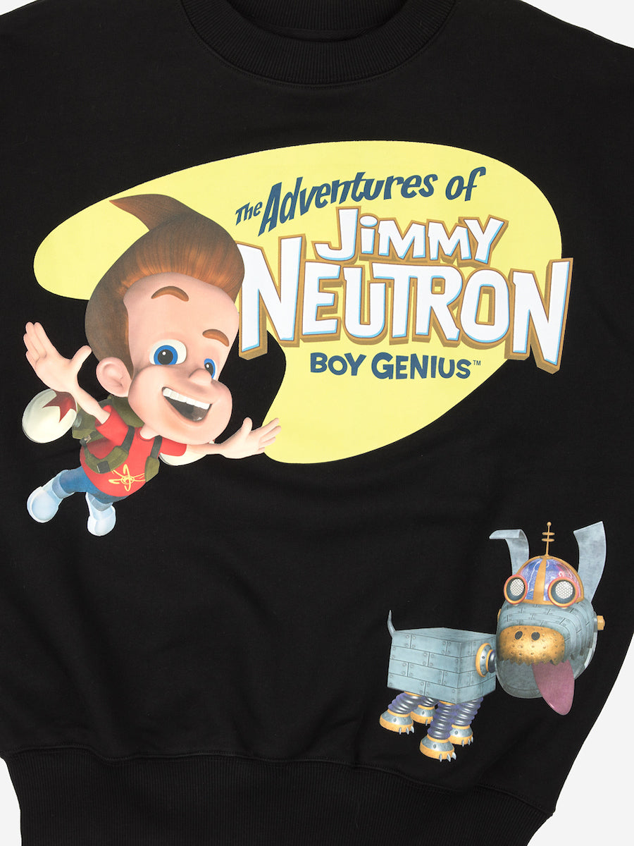 Jimmy Neutron Puff Print Crew Neck Sweatshirt