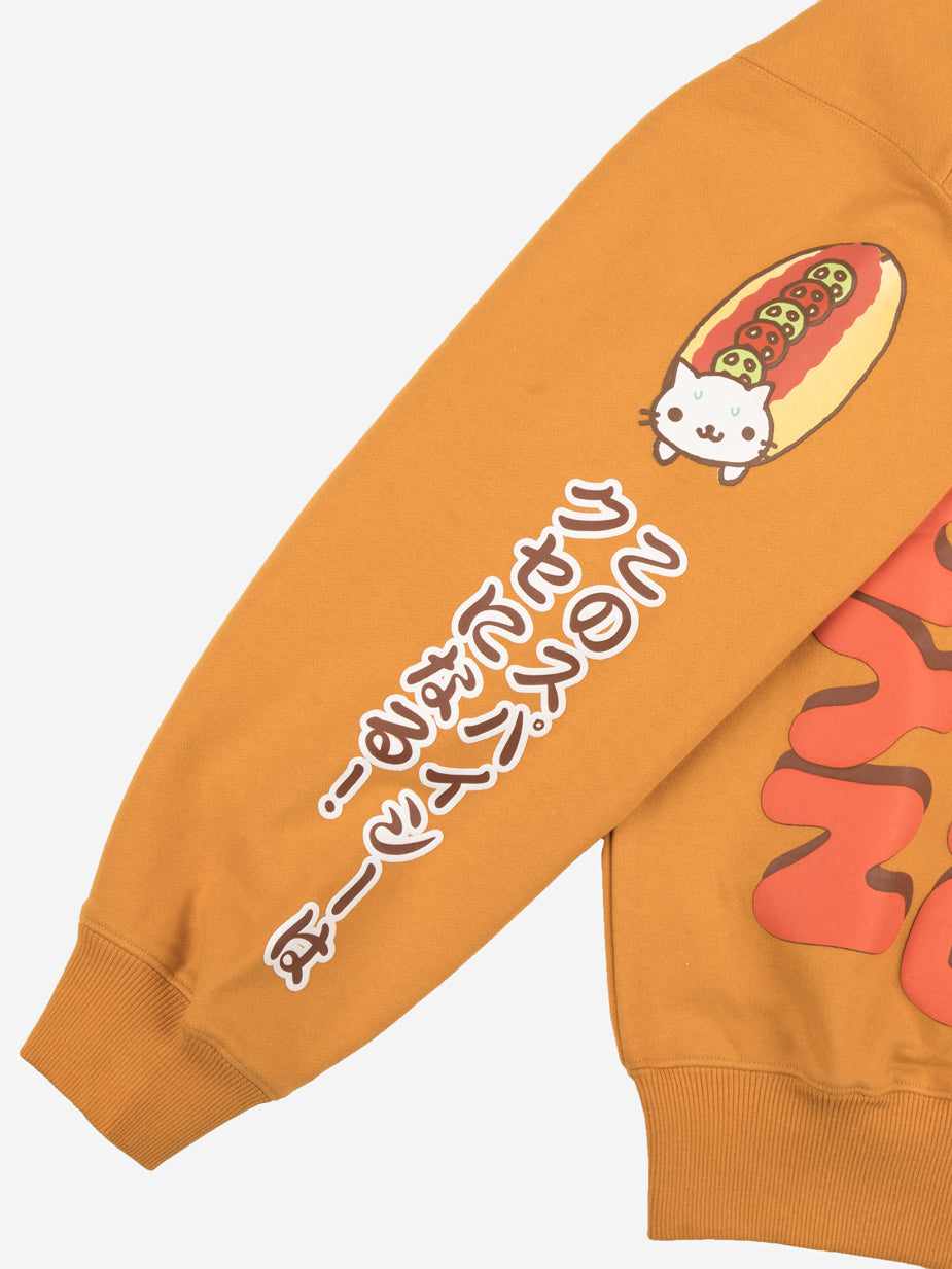 San-X Nyanko Burger Orange Crewneck | Official Apparel