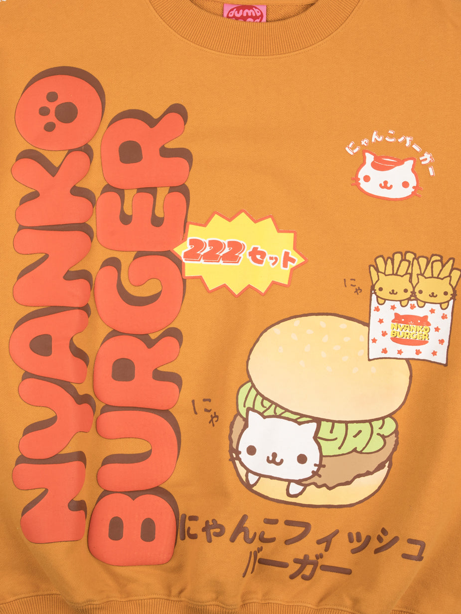 Nyanko Burger Orange Crewneck