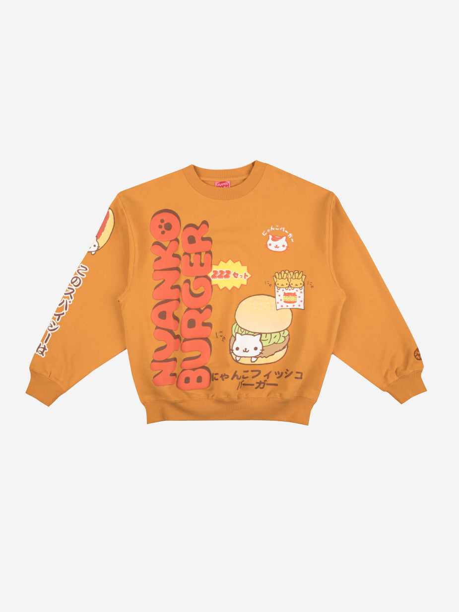 Nyanko Burger Orange Crewneck