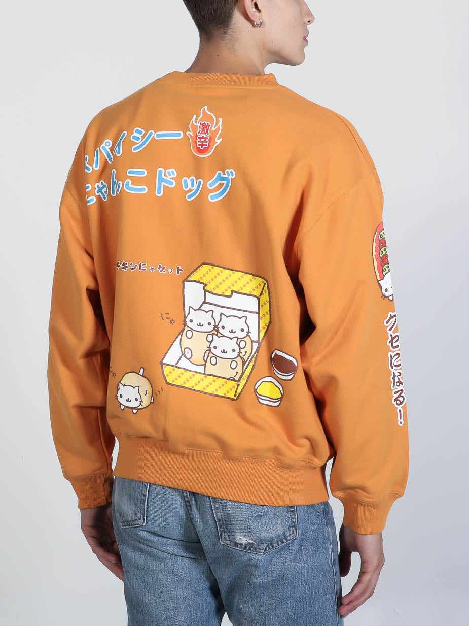 Nyanko Burger Orange Crewneck