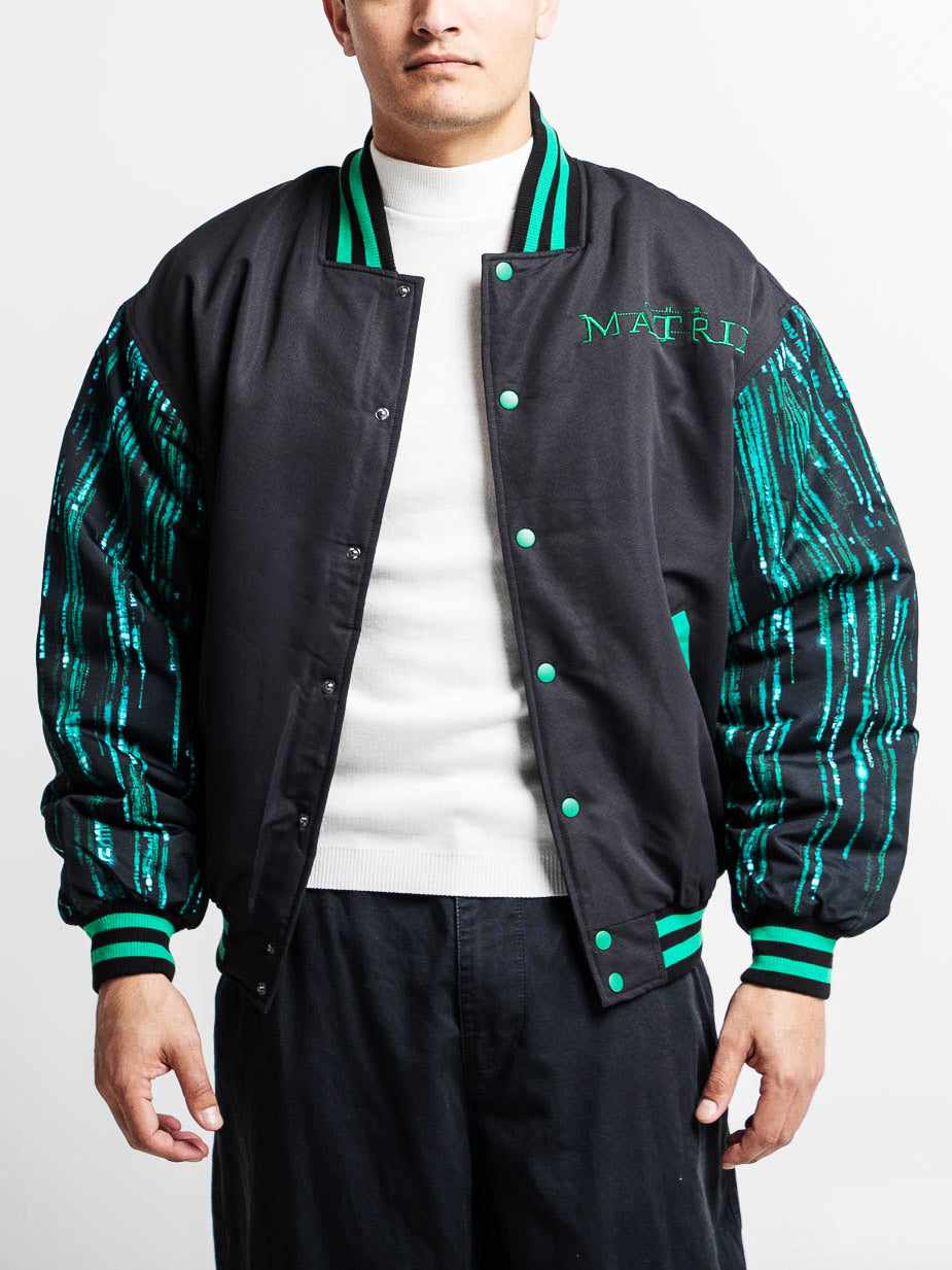 Matrix Code Print Suit The Matrix Code Varsity Jacket | Official Apparel & Accessories ...