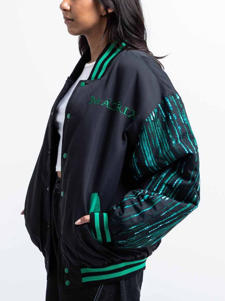 Matrix Code Print Suit The Matrix Code Varsity Jacket | Official Apparel & Accessories ...