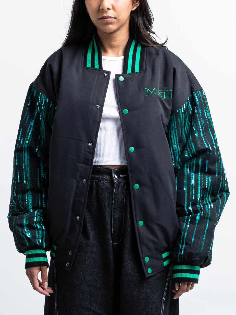 Matrix Code Print Suit The Matrix Code Varsity Jacket | Official Apparel & Accessories ...