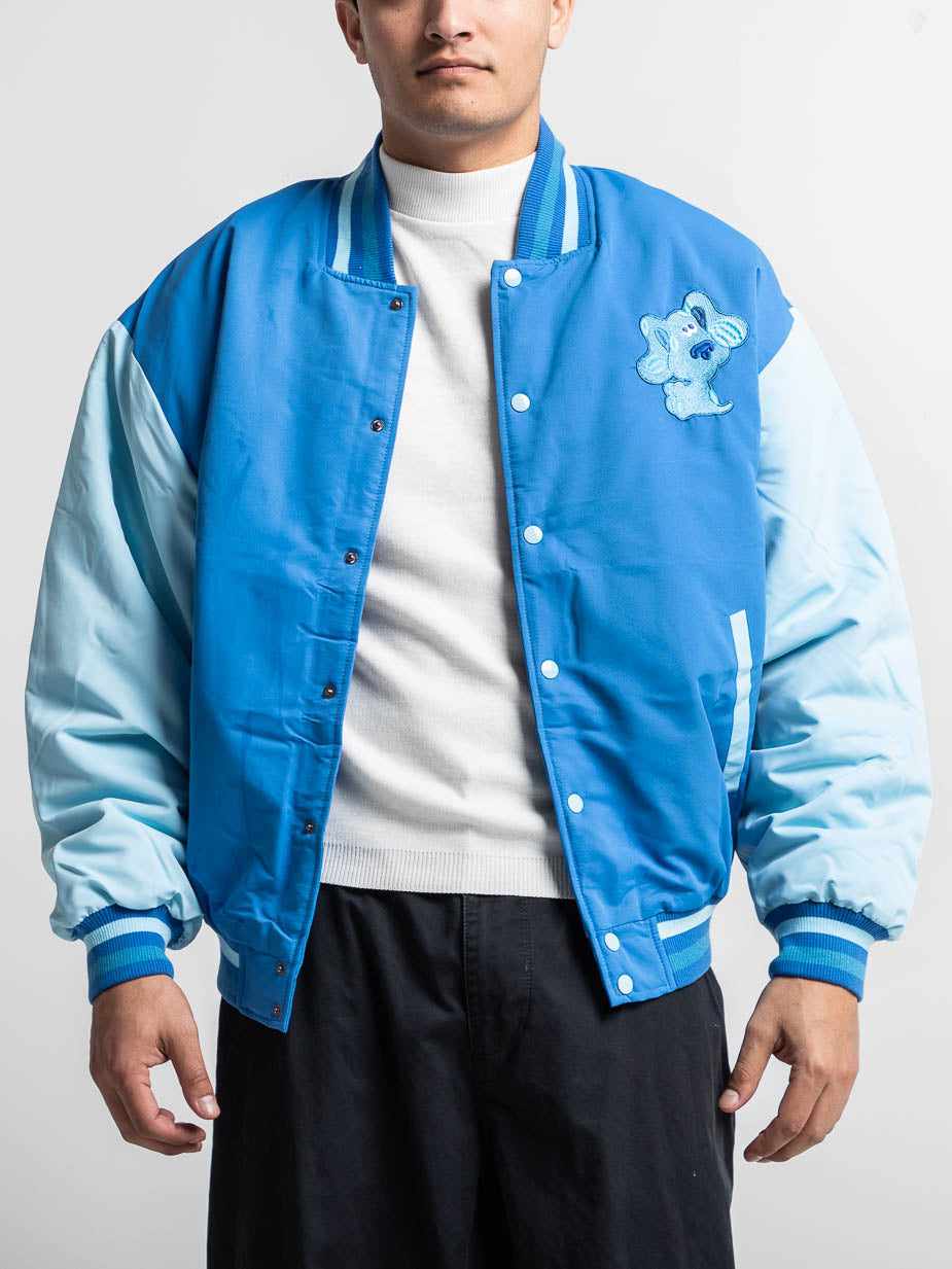 Blue's Clues Blue Embroidered Varsity Jacket | Official Blue's Clues Blue Embroidered Varsity Jacket | Official