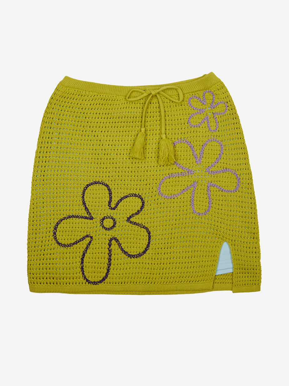 Flower Clouds Crochet Mini Skirt