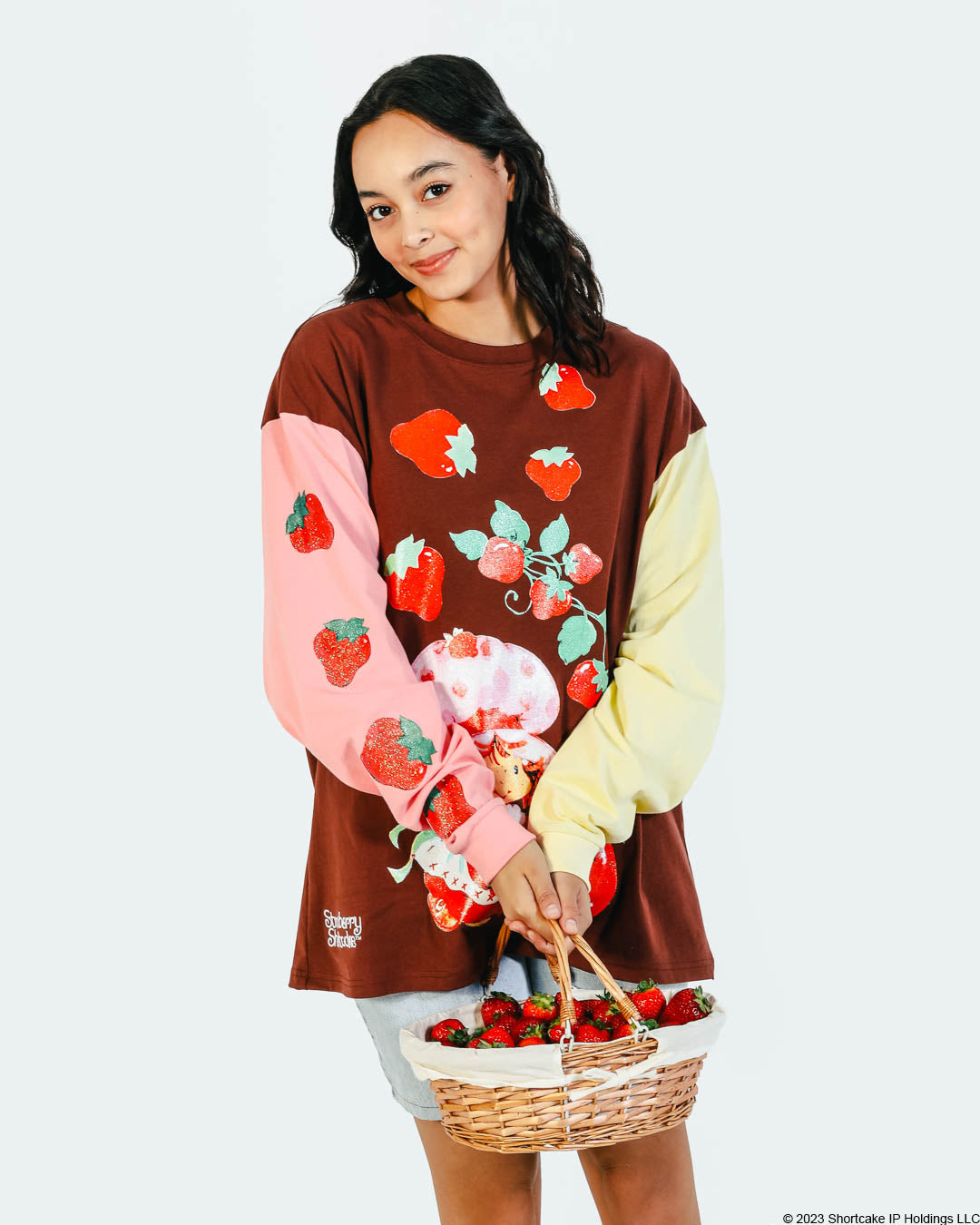 Gift Of Strawberries Distressed Long sleeve