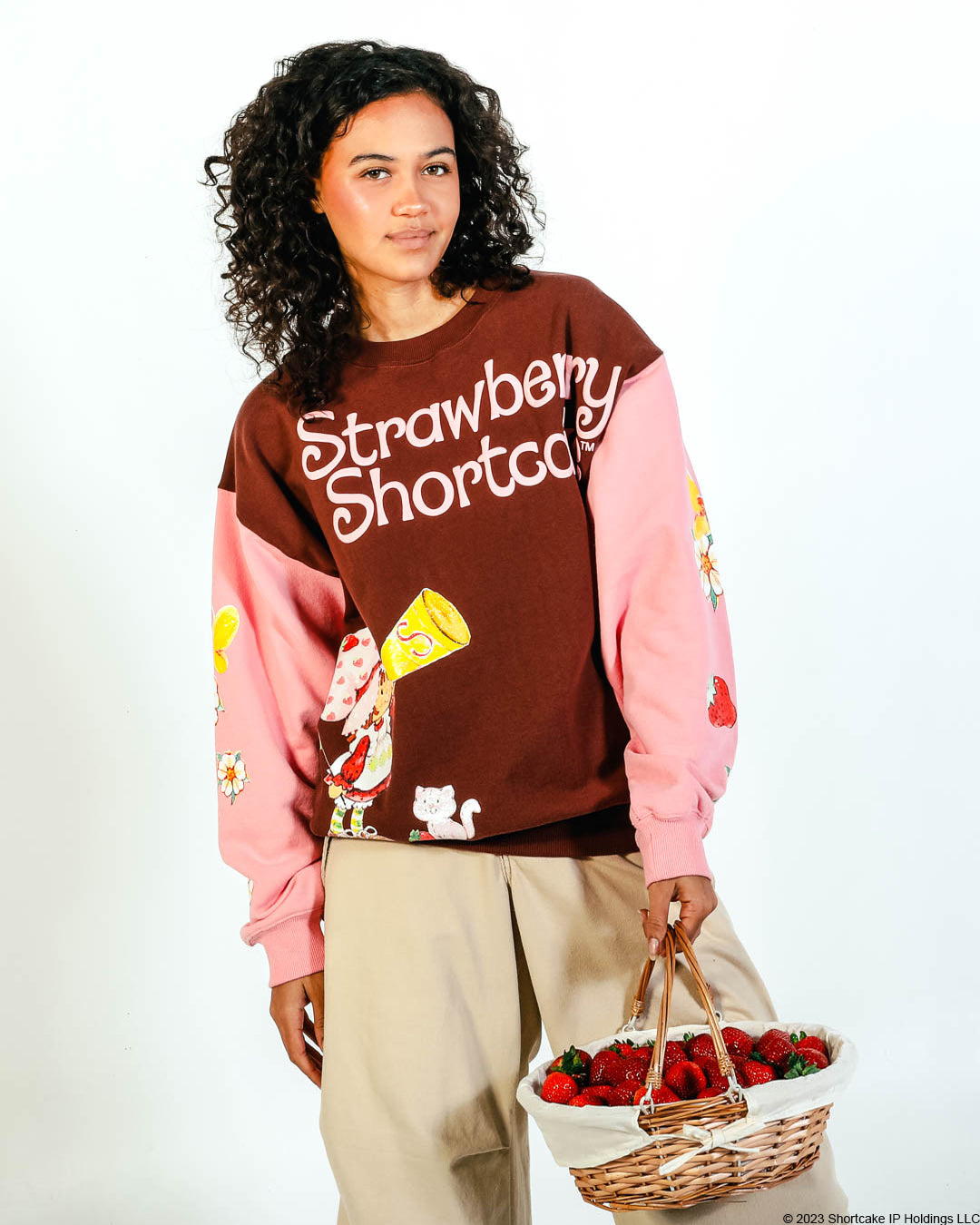 Strawberry Shortcake & Custard Glitter Print Sweatshirt