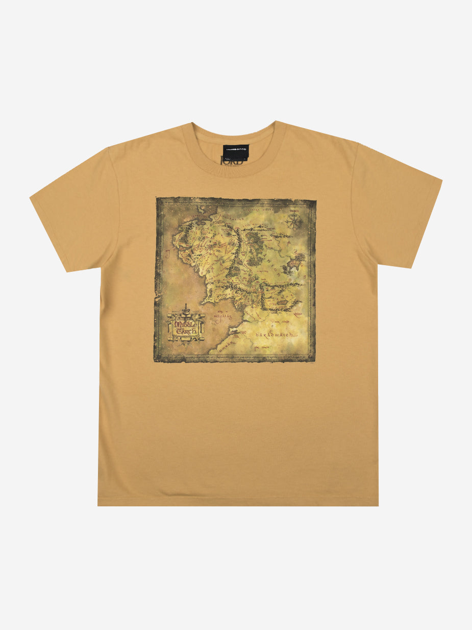 Map Of Middle Earth Tan Tee