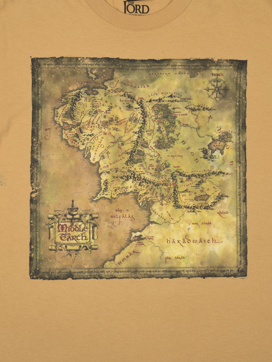 Map Of Middle Earth Tan Tee