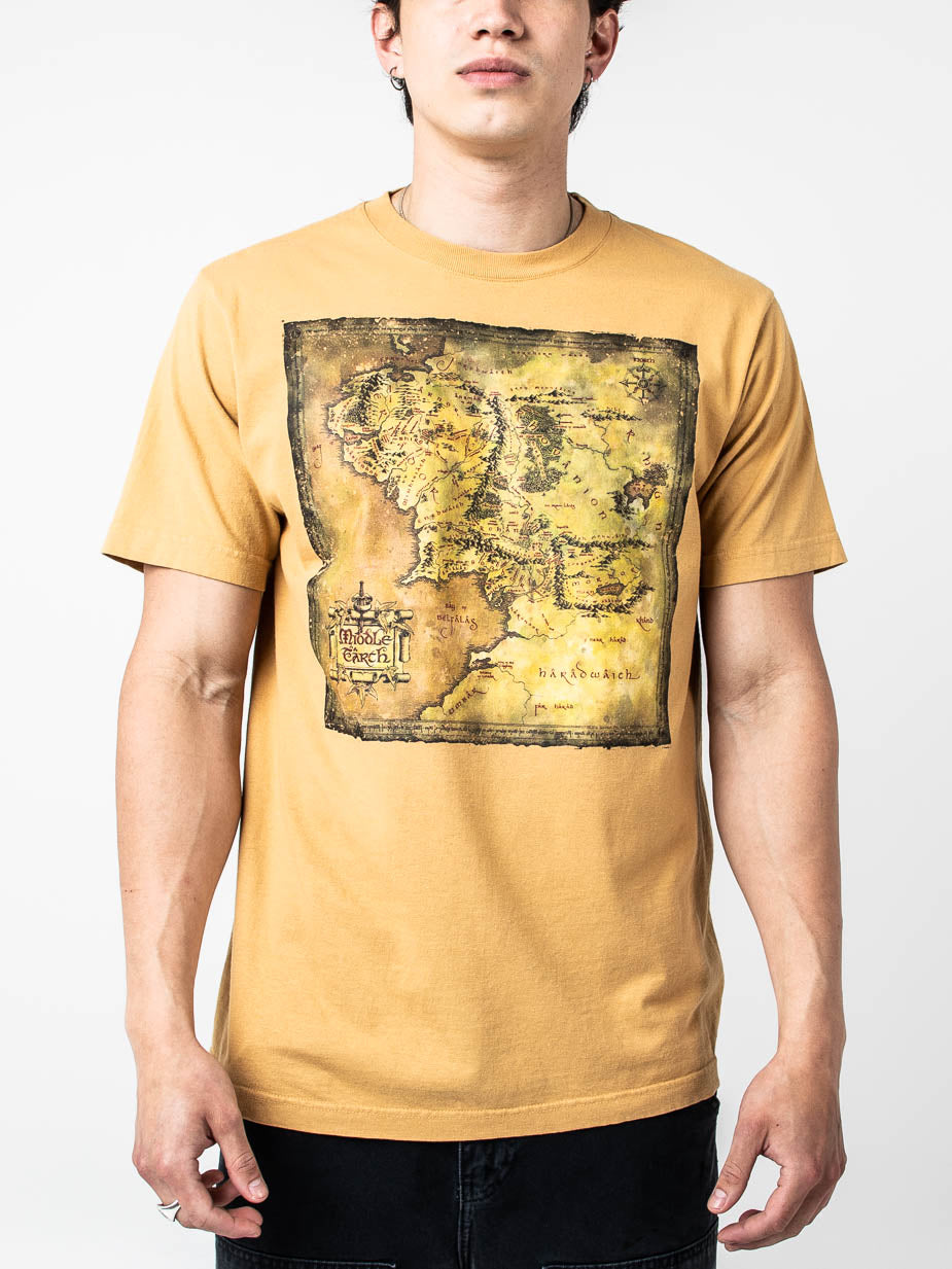 Map Of Middle Earth Tan Tee