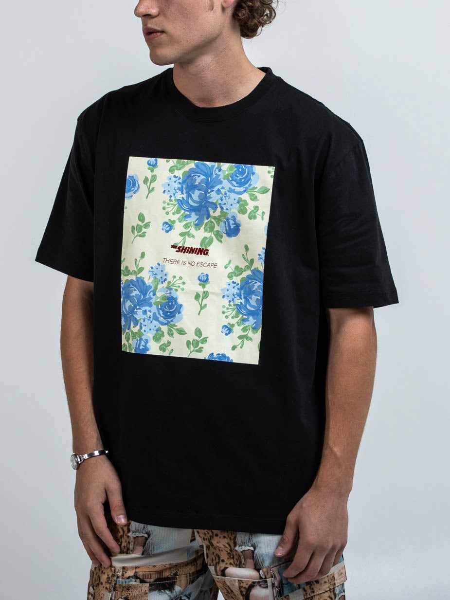 The Shining No Escape Wallpaper Black Tee | Official Apparel