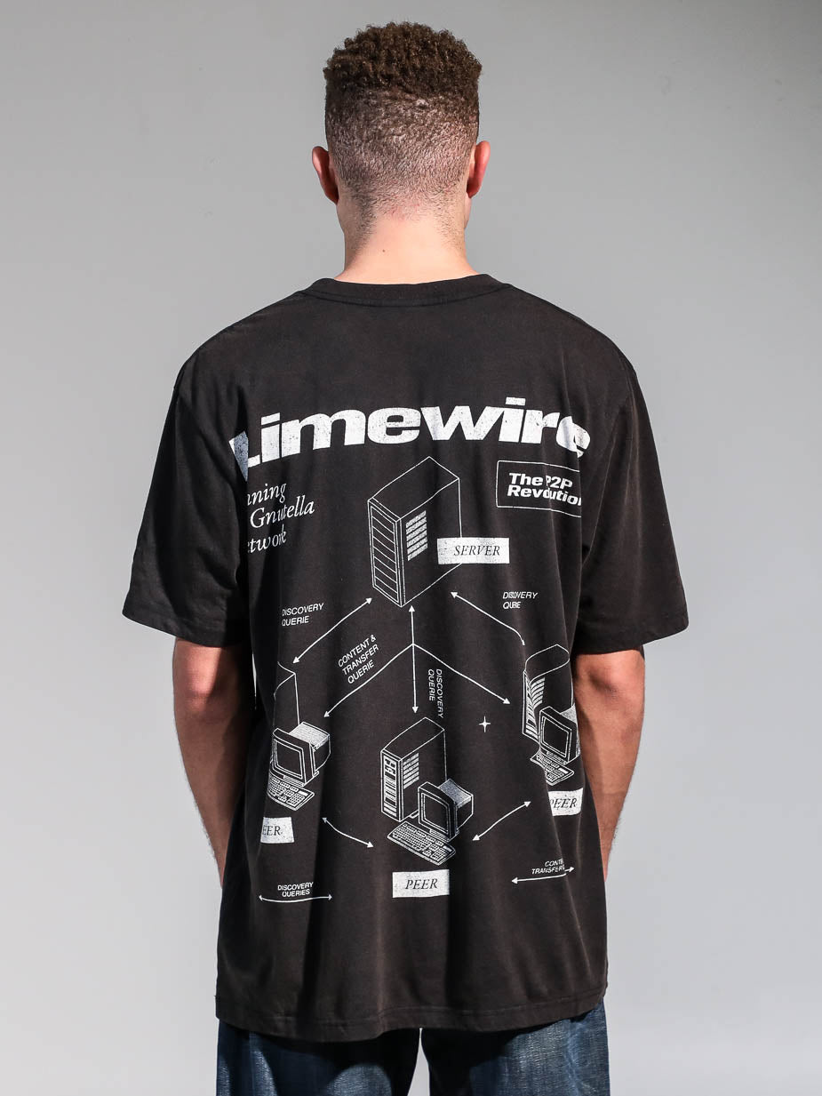 Limewire Gnutella Network Charcoal Tee | Official Apparel
