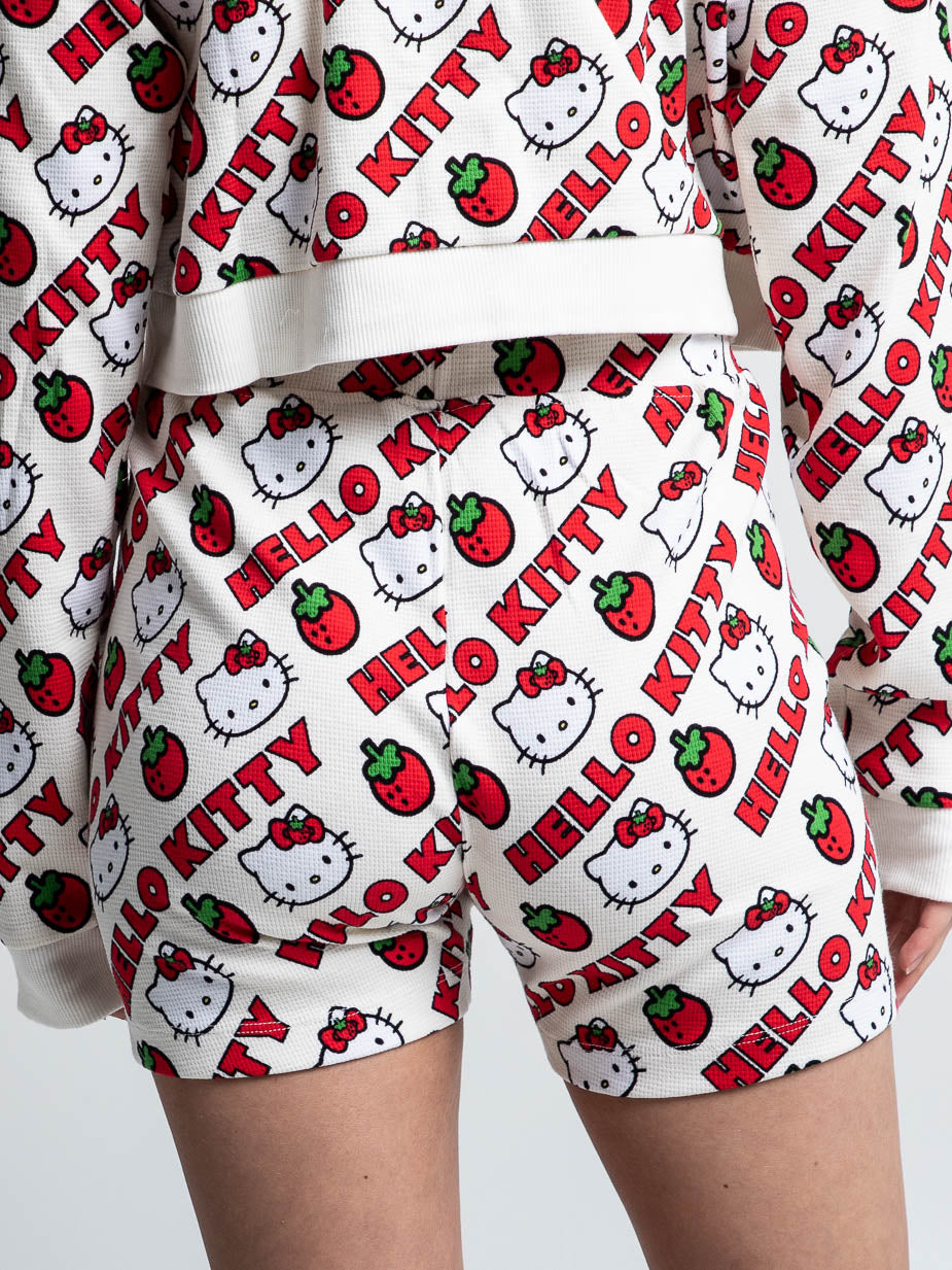 Hello Kitty Strawberries Waffle Bike Shorts