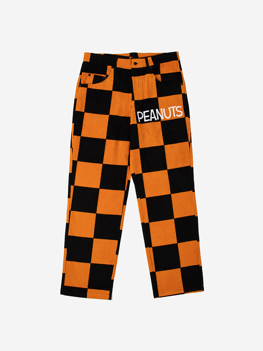 Snoopy Black & Orange Corduroy Pants