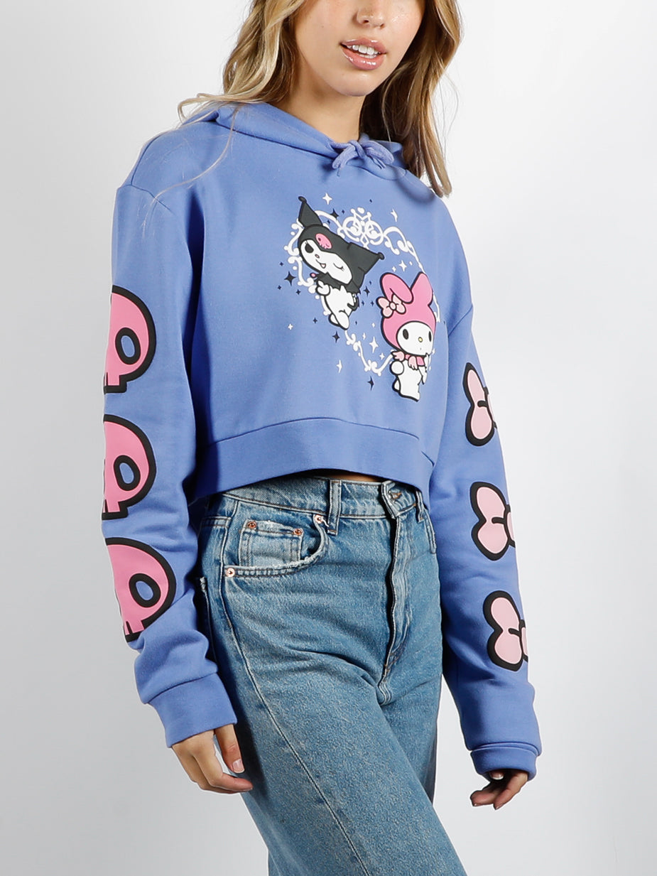 KUROMI & MY MELODY CROPPED HOODIE