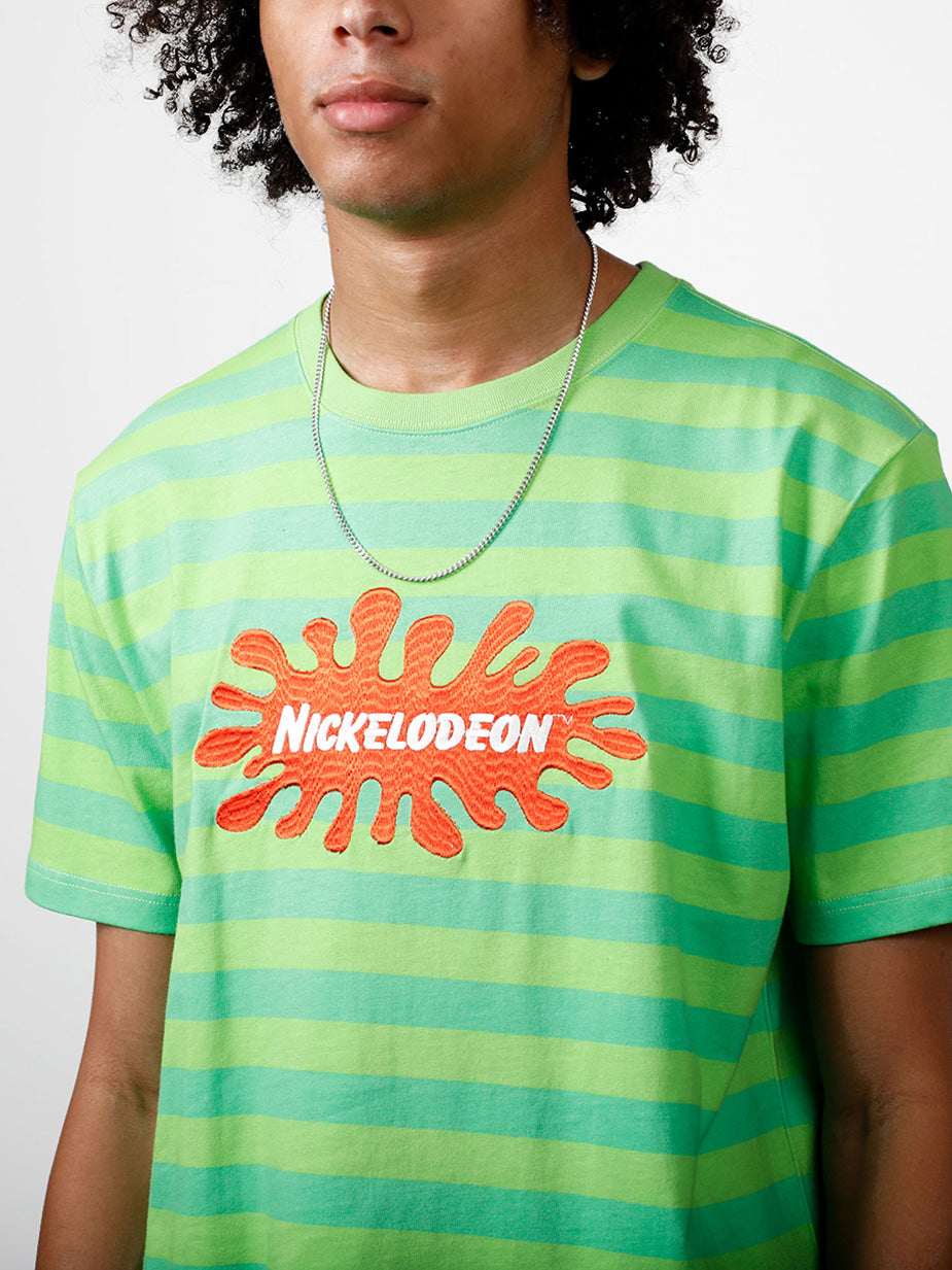 Slime Splat Logo Embroidered Striped Tee