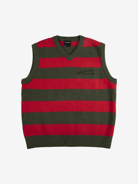 A Nightmare On Elm Street Logo Striped Sweater Vest – DUMBGOOD