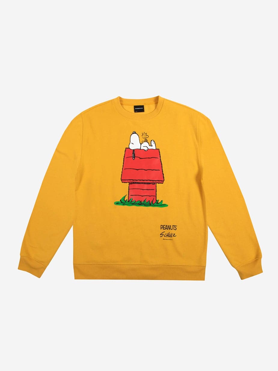 Snoopy and Woodstock Yellow Crew Neck Sweatshirt