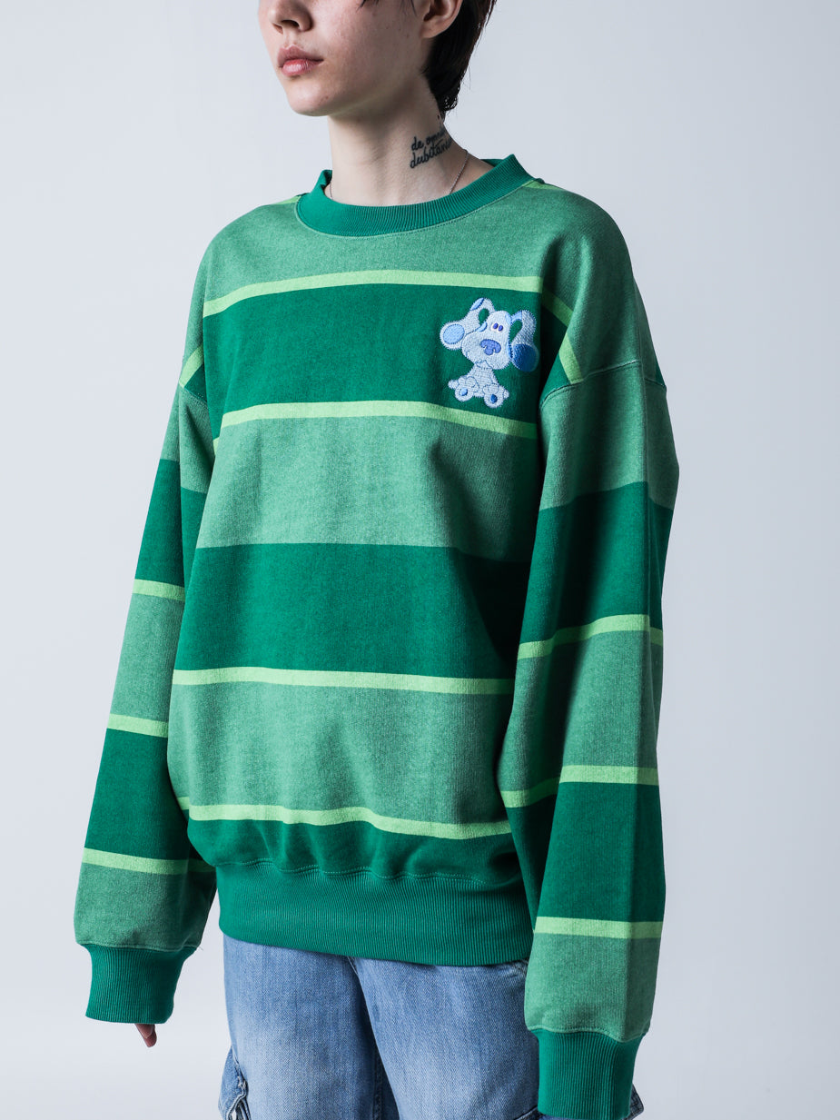 Steve Green Striped Crew Neck Sweatshirt