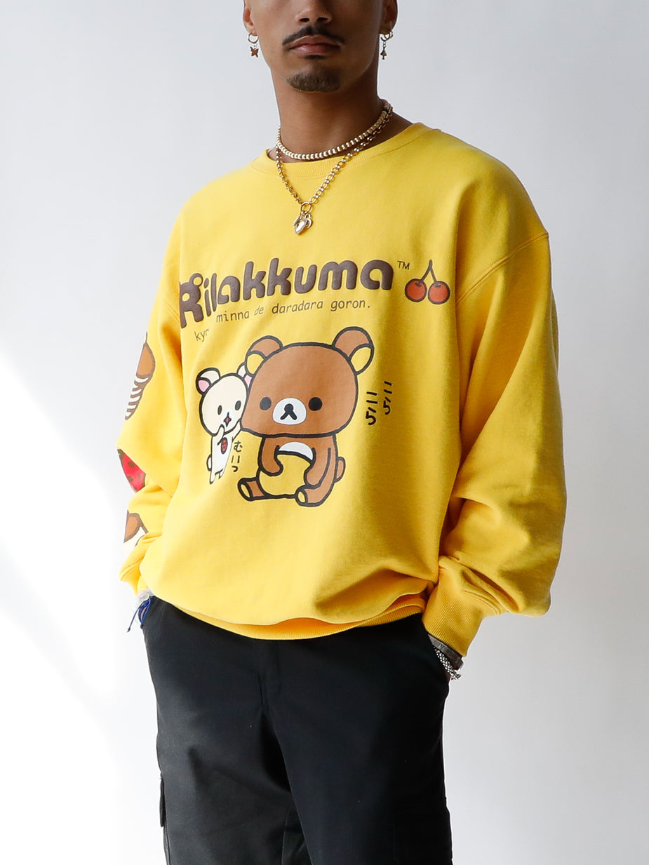 Rilakkuma & Korilakkuma Puff Print Crew Neck Sweatshirt