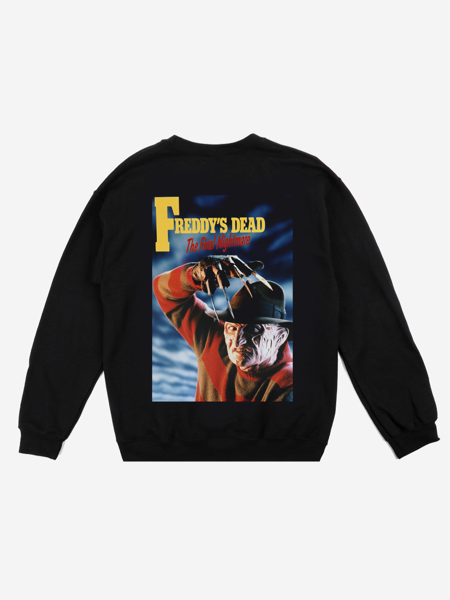 Freddy's Dead Poster Black Crew Neck Sweatshirt