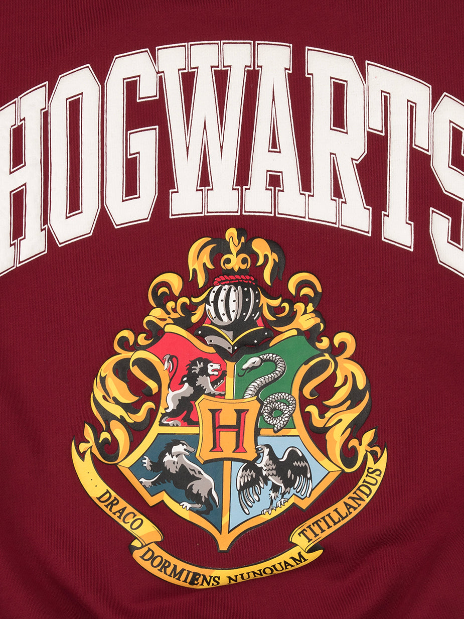 Hogwarts Puff Print Crew Neck Sweatshirt