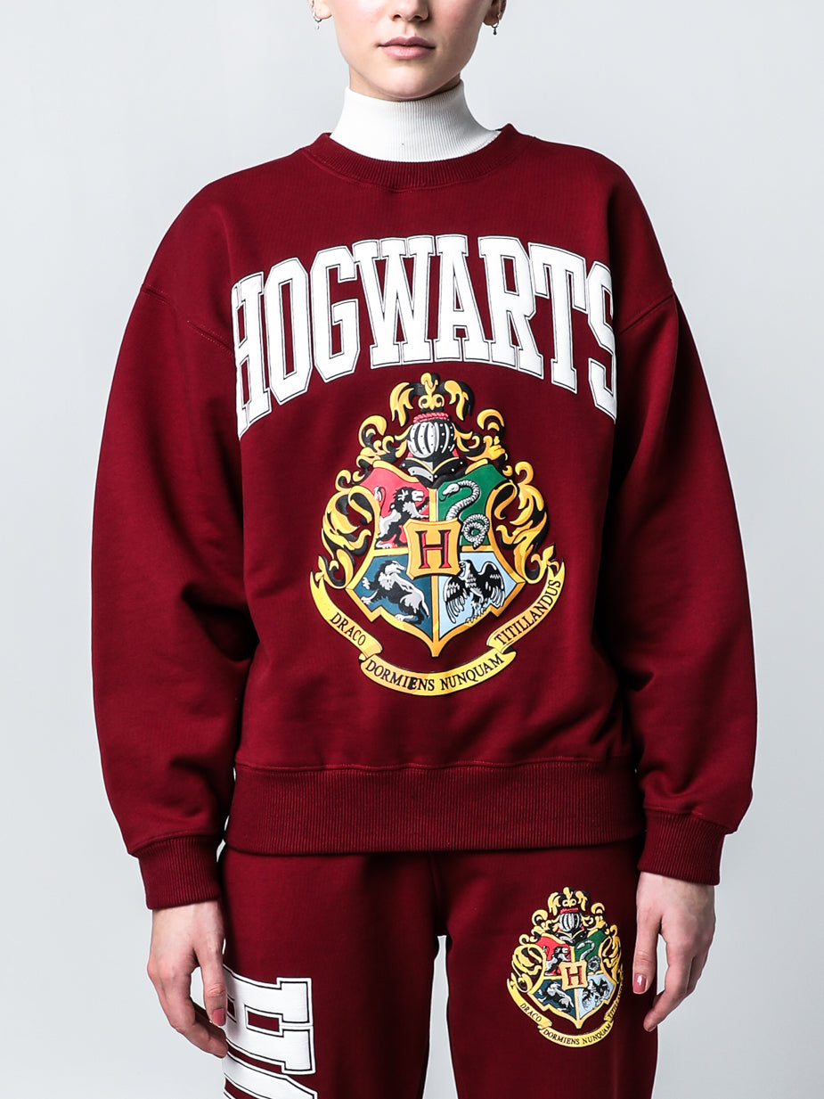 Hogwarts Puff Print Crew Neck Sweatshirt