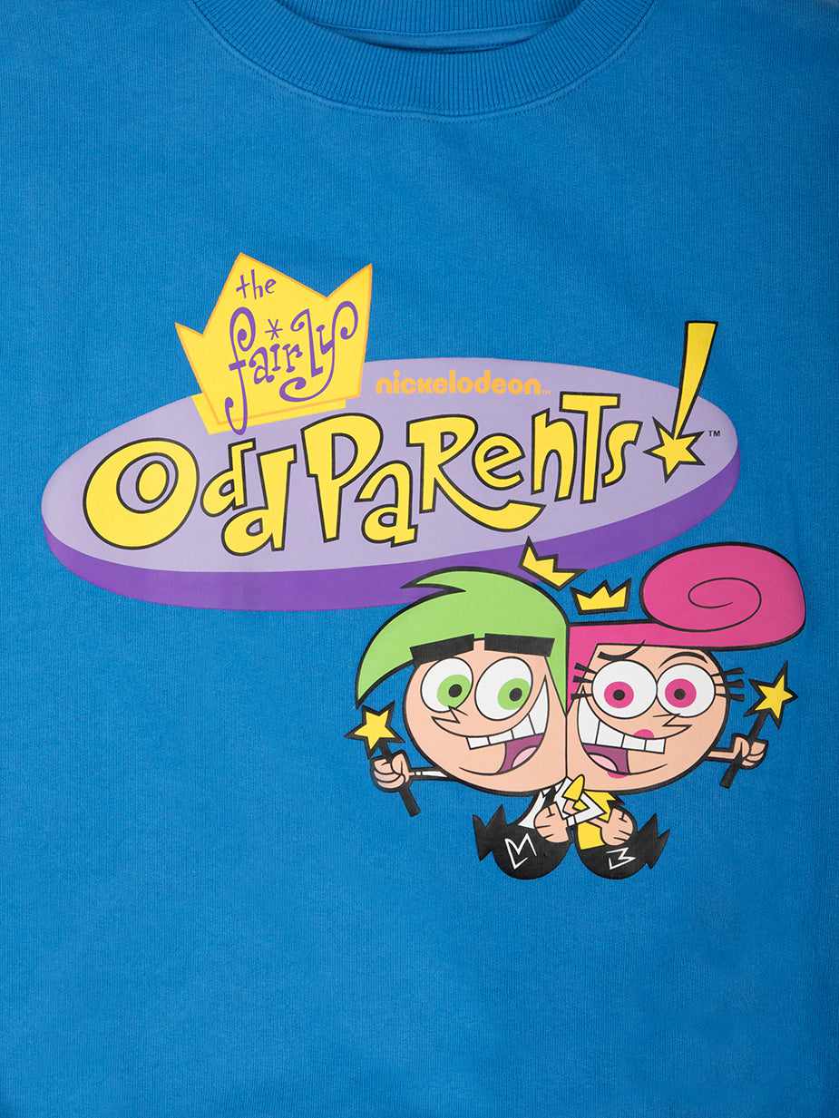 Fairly Odd Parents Logo Blue Crew Neck Sweatshirt | Official Fairly Odd Parents Logo Blue Crew Neck Sweatshirt | Official