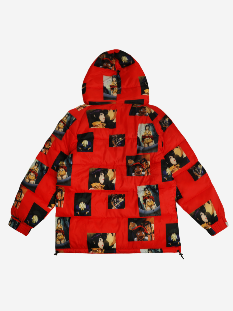 Cowboy Bebop Repeat Red Puffer Hoodie