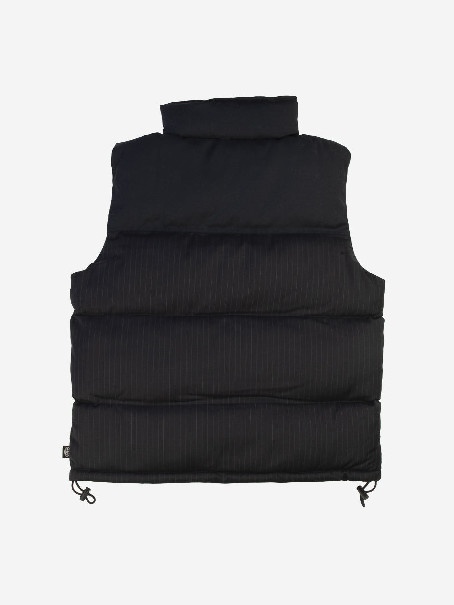 Pinstripe Puffer Suit Vest