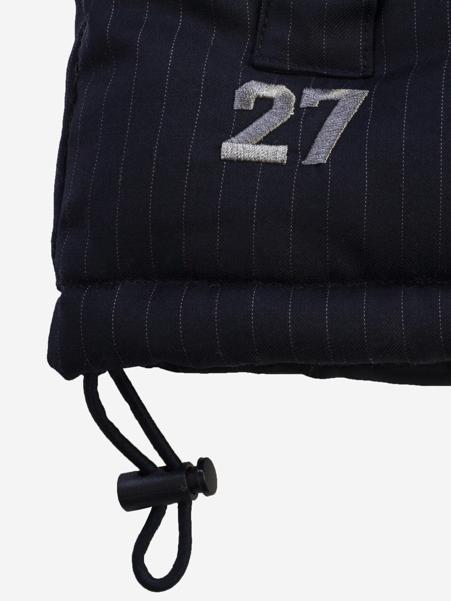 Pinstripe Puffer Suit Vest