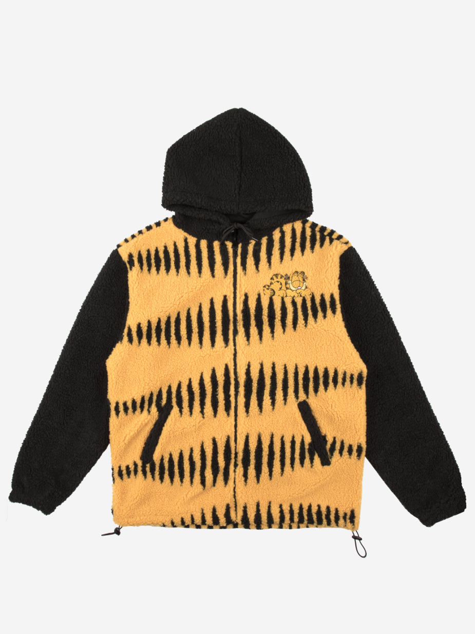 Striped Sherpa Zip Hoodie
