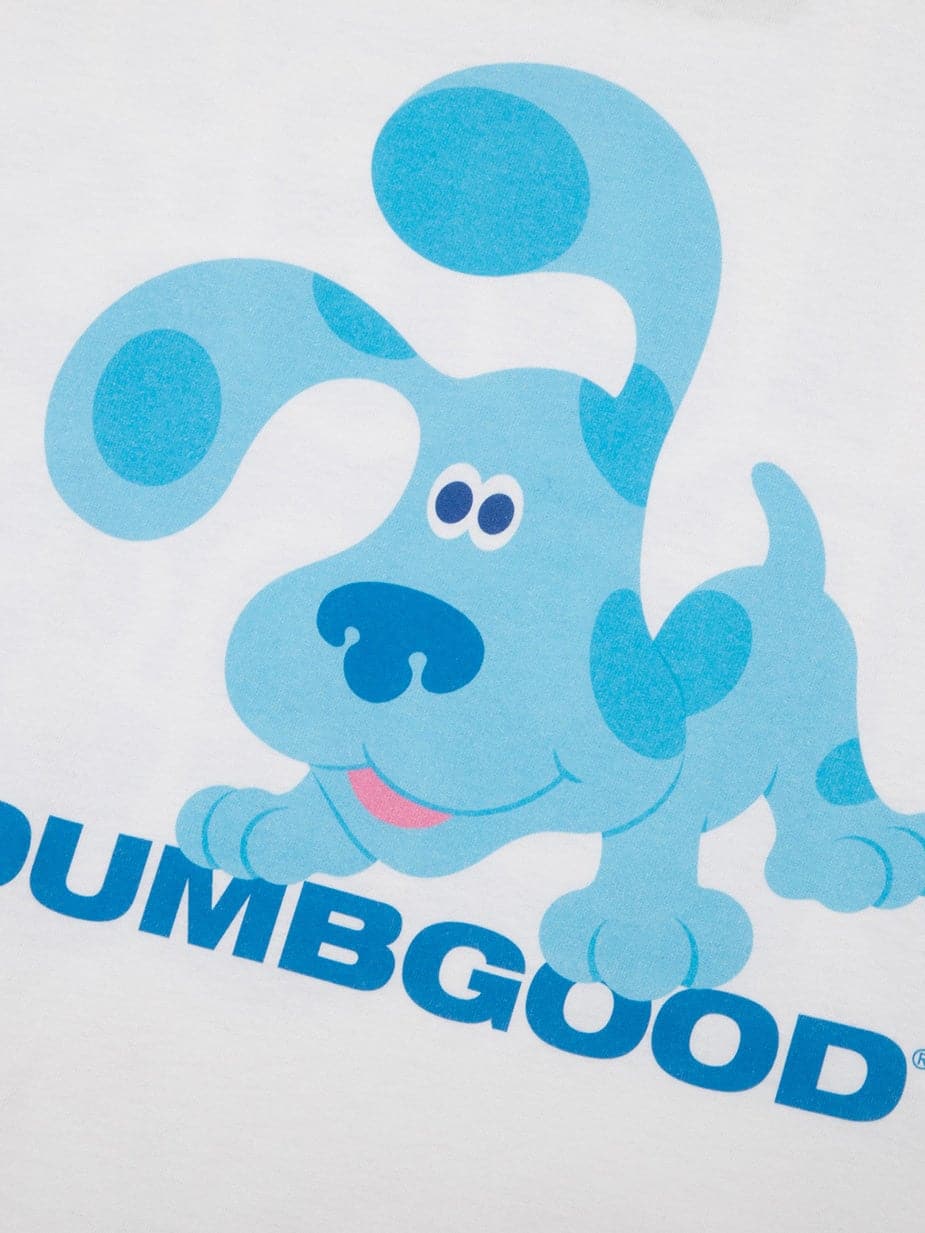 Blue Skidooed White Tee