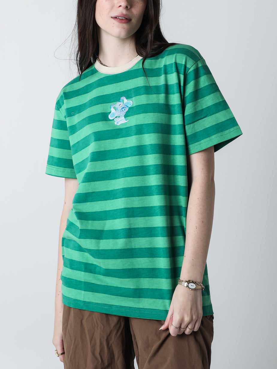 Green striped t shirt best sale