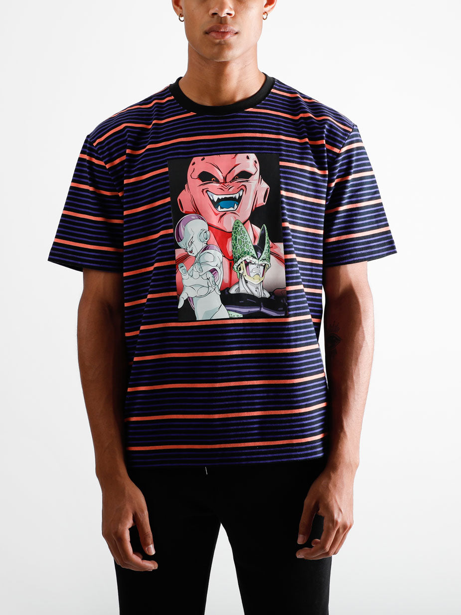 Kid Buu, Frieza and Cell Striped Tee