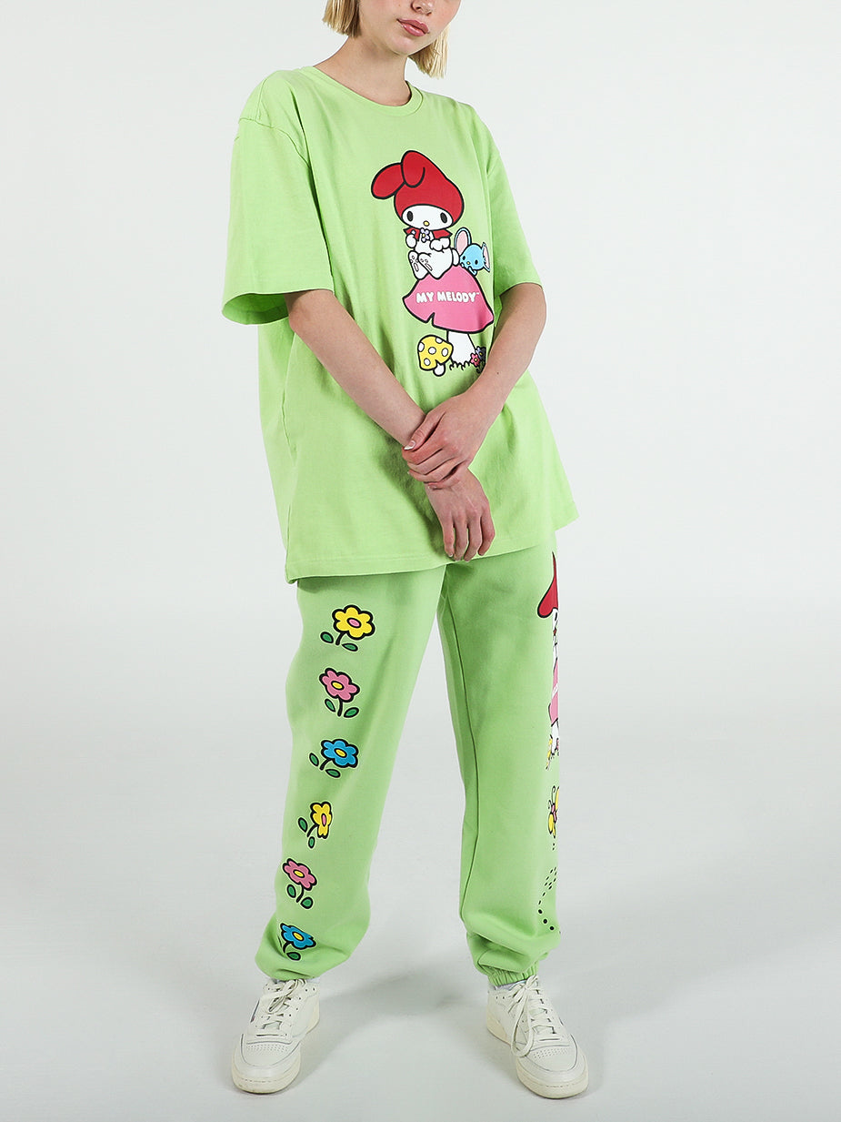 My Melody Garden Party Puff Print Lime Tee