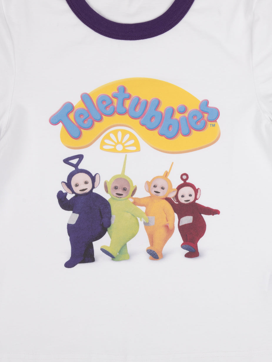Teletubbies Group Ringer White Tee
